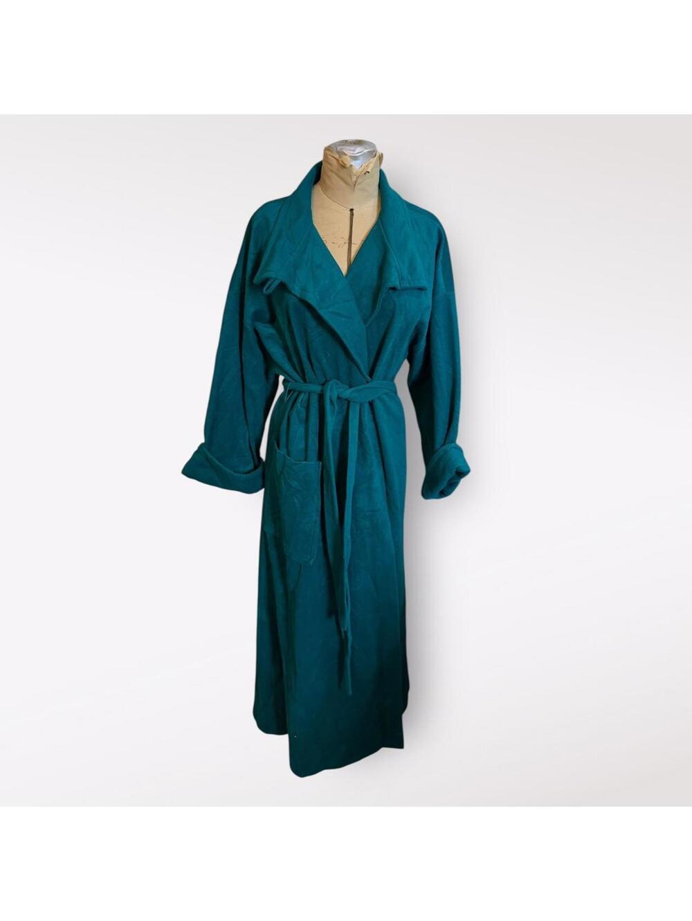 Vintage Vanity Fair Teal Long Robe with Belt